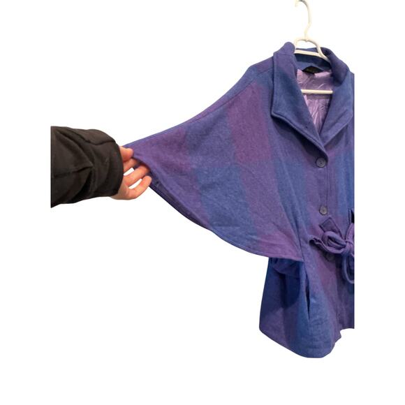 Triona Design Ireland Aoife Irish Tweed Cape Size Small Purple Square Irish Wool - Picture 14 of 15